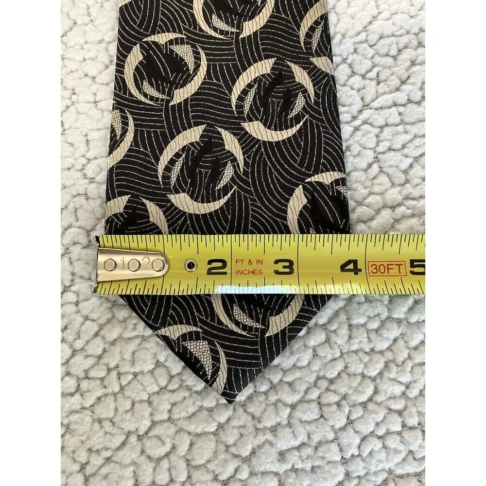 Jhane Barnes Gray & Silver 100% Silk Patterned Mens Tie 57